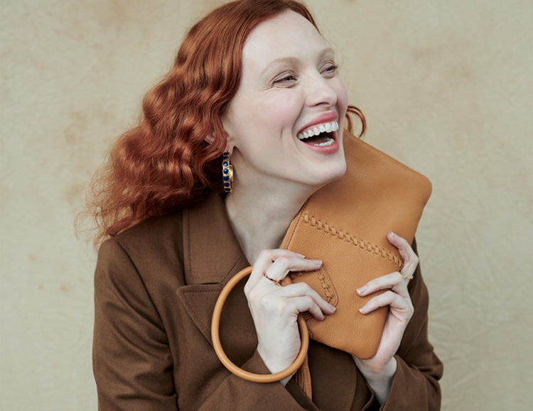 Karen Elson and the Sable wristlet