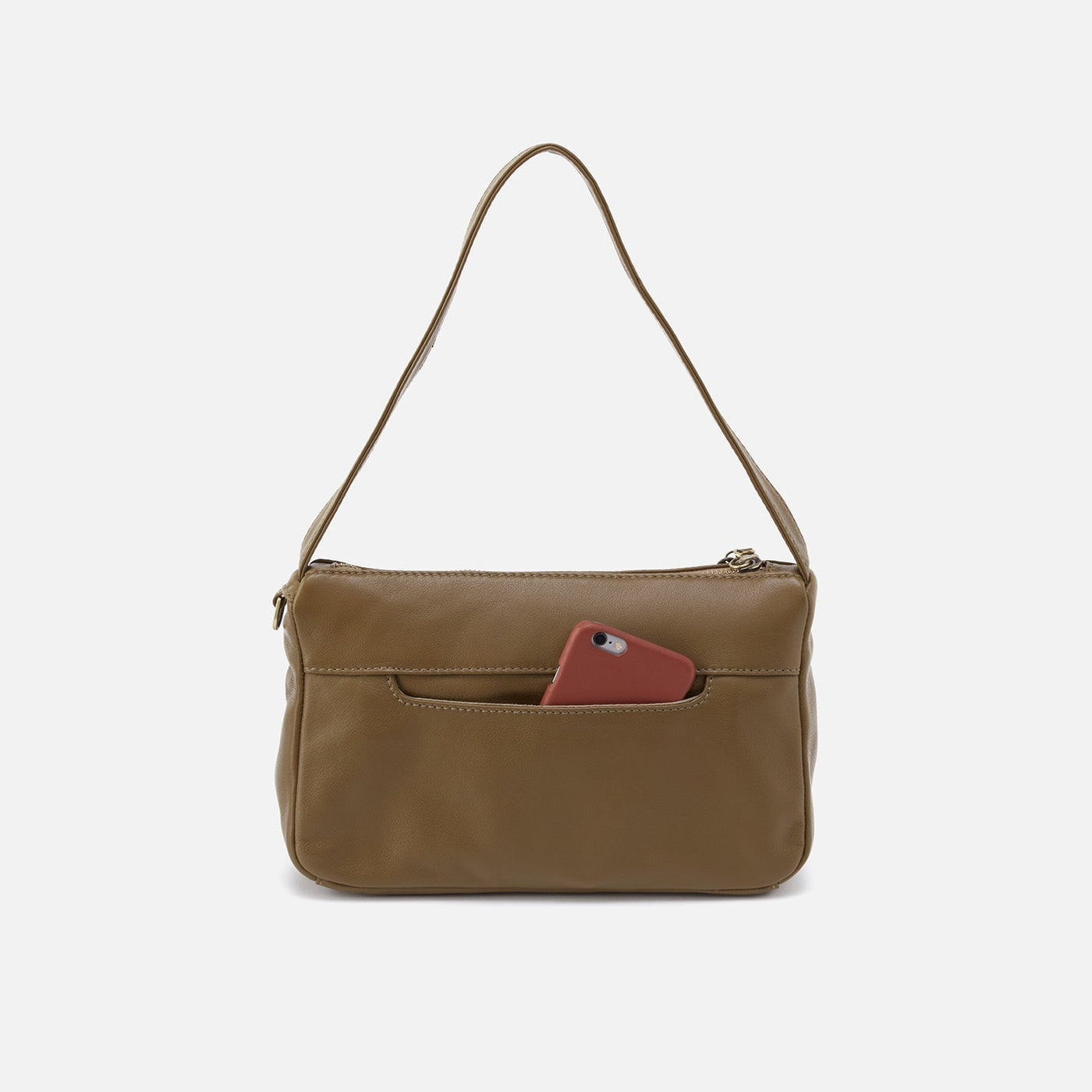 Kole Shoulder Bag in Soft Leather - Moss