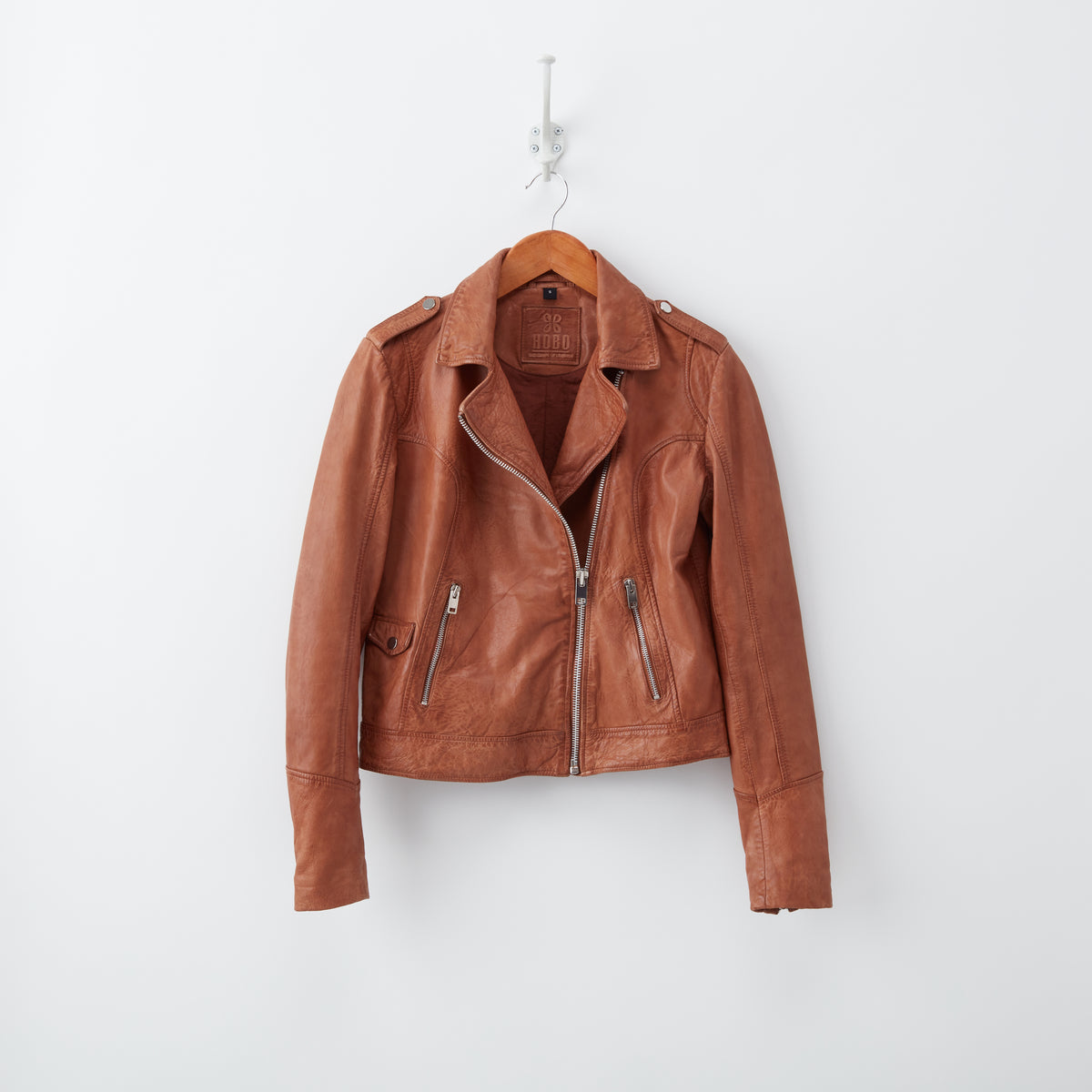 Urban Nomad Cognac Leather Jacket Large | Hobo