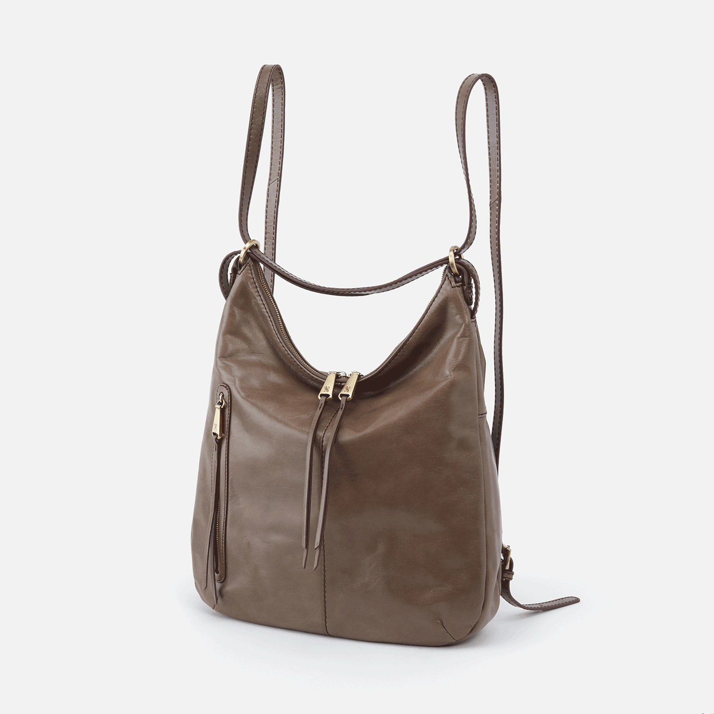 Merrin Grey Leather Backpack & Bucket Bag | Hobo