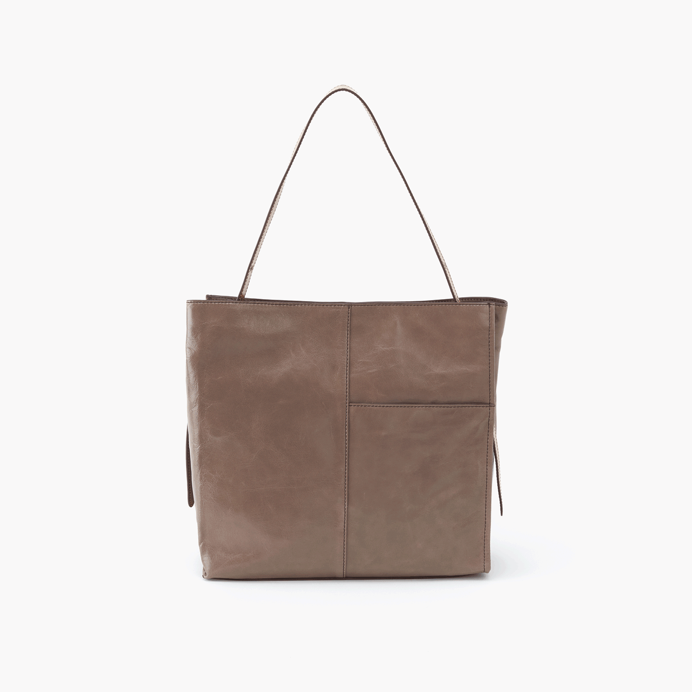 taupe leather tote bag