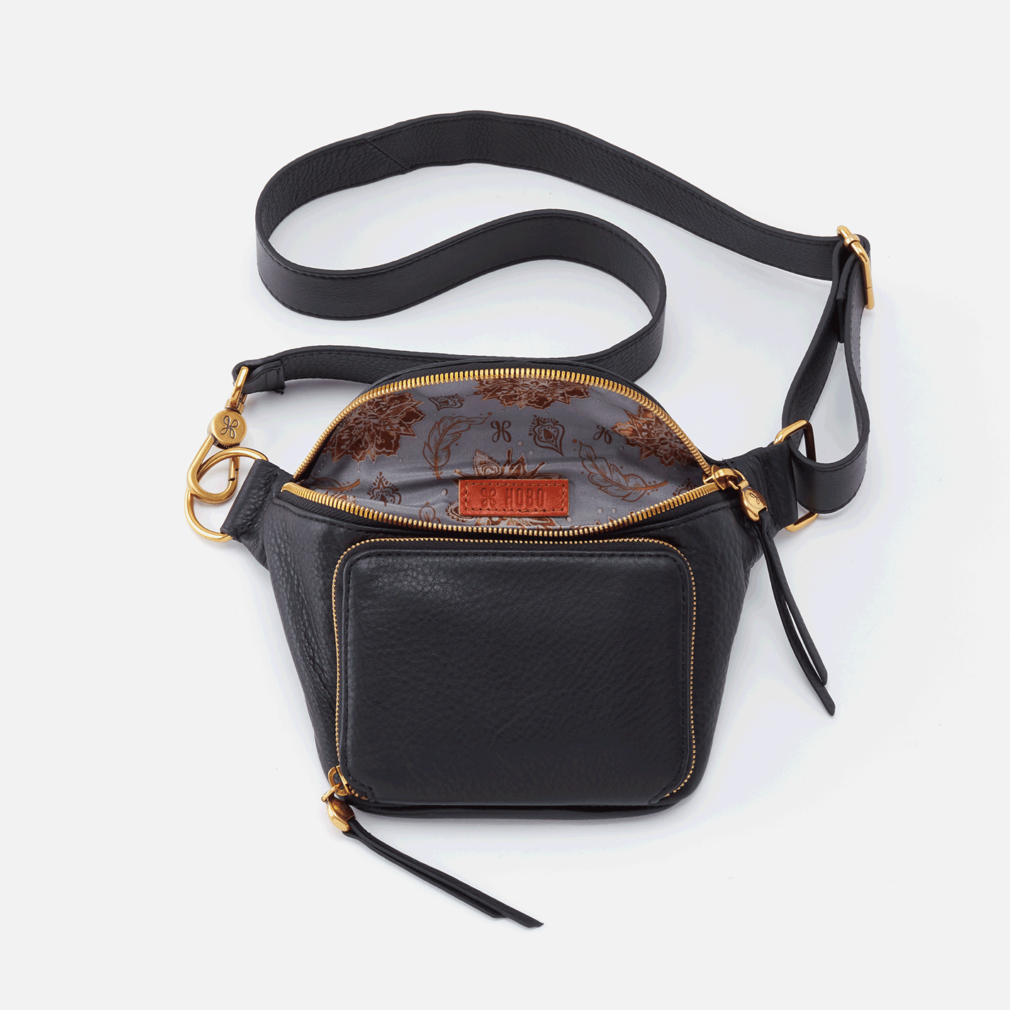 Pulse Black Leather Belt Bag Hobo