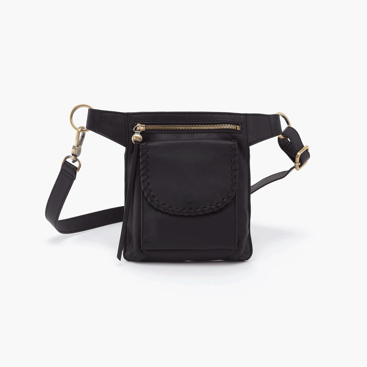 Romeo Black Leather Belt Bag | Hobo