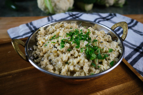 cauliflower risotto, holiday cooking, healthy recipes
