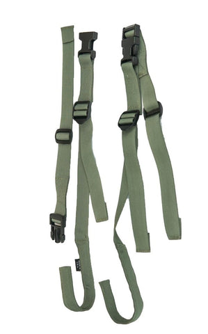 Product shot of the Montana Bow Sling straps and hooks in foliage