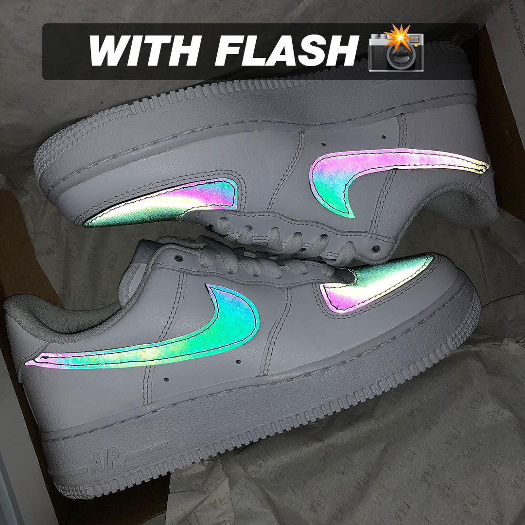 white air force 1 with holographic