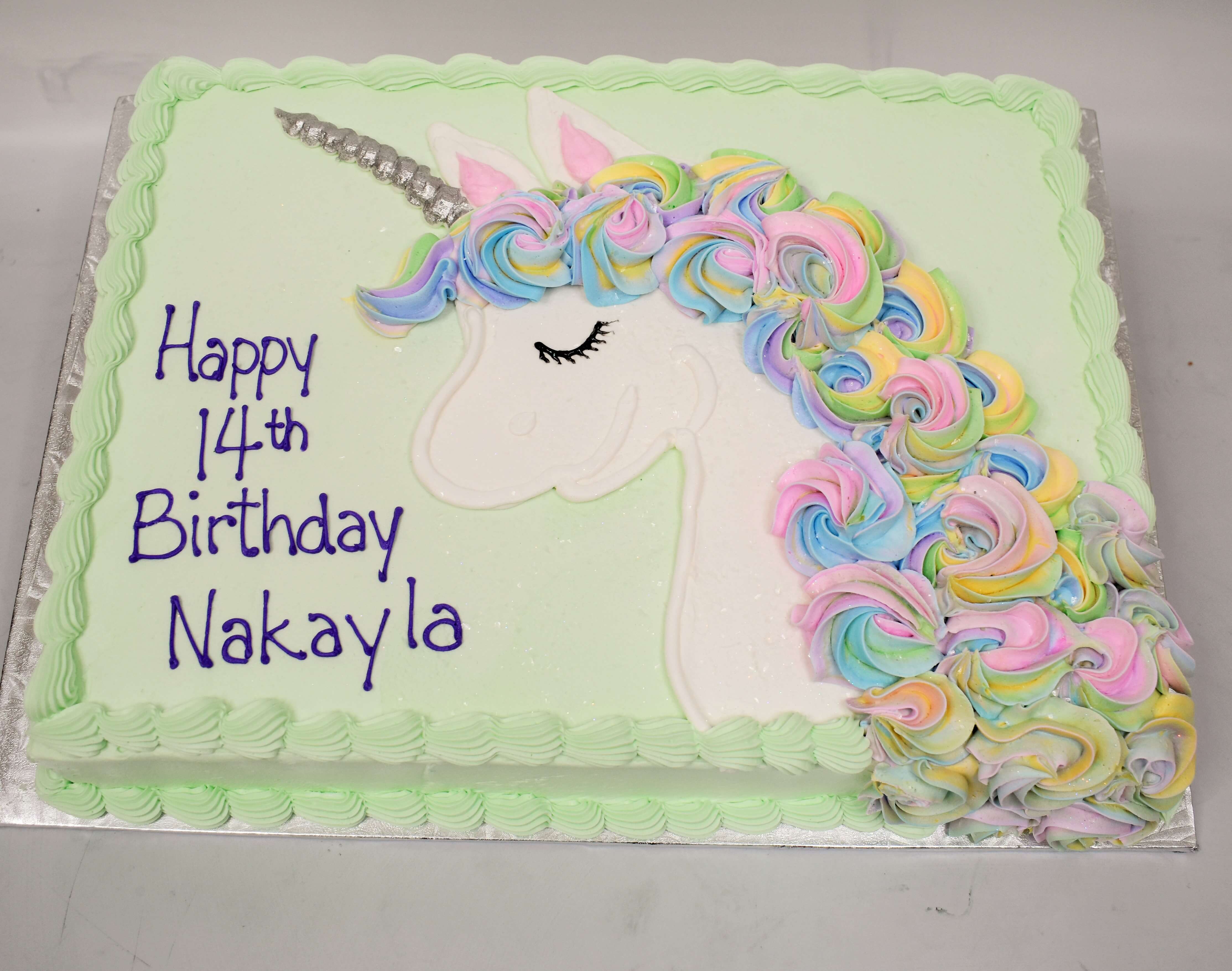 Unicorn with Rosette Mane Cake