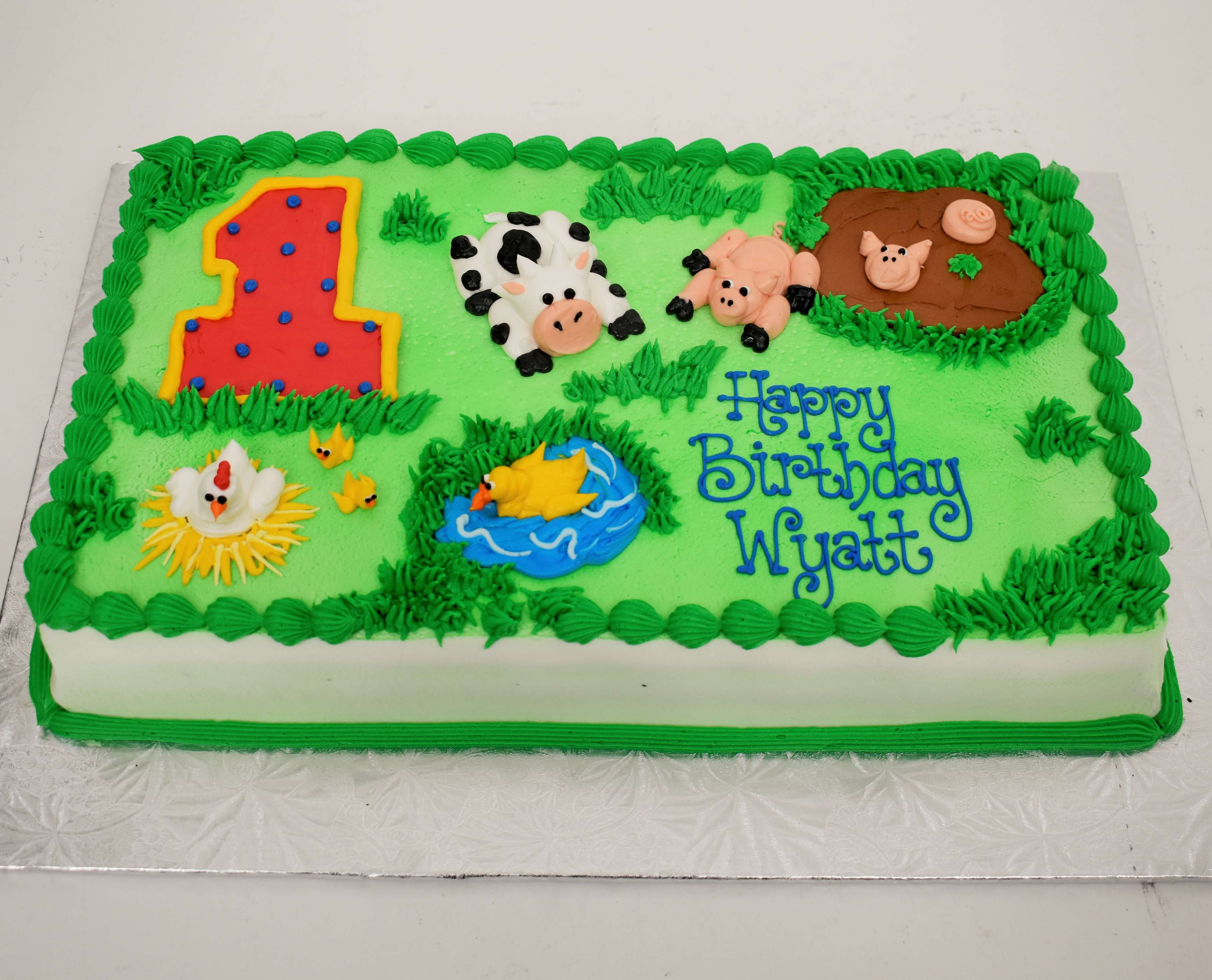1st Birthday Farms Animal Cake