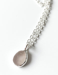 Lavender sea glass pendant necklace