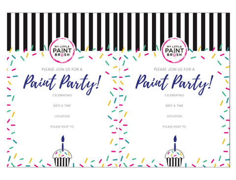 Blue Paint Party Invitation 