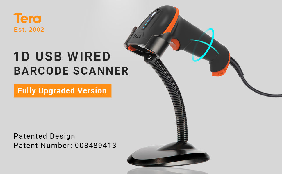 tera-l5100y-laser-1d-usb-barcode-scanner