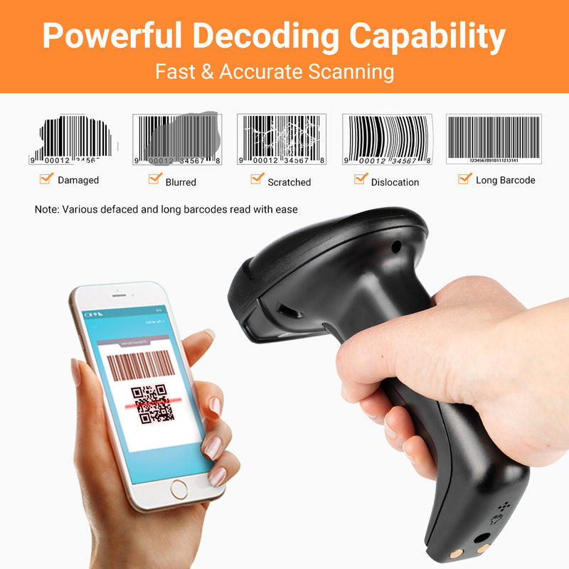 Tera Wireless Barcode Scanner 1d 2d Qr With Usb Charging Base Handheld Bar Code Reader Automatic 4957