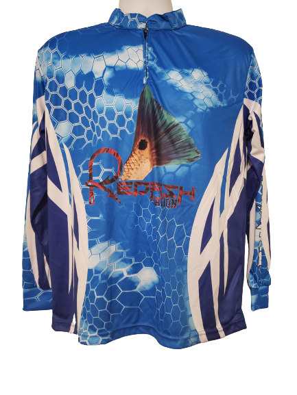 New Redfish Design! Performance Shirts, Hoodies, Digital Camo, 50+Upf 2XL / Blue Mist Camo L/S - unisex