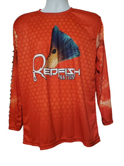 Purple Octagon Design Redfish Nation Performance Long Sleeve Shirt