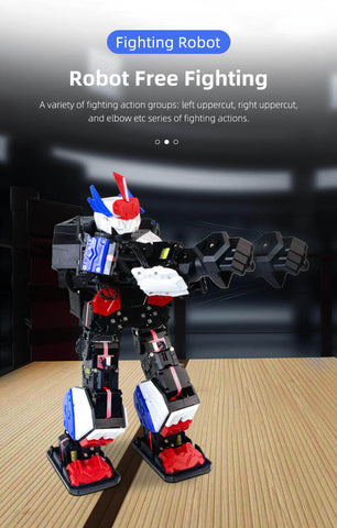 XiaoR Geek Bionic Programmable Smart Humanoid Robot, Smart Boxing Football Dancing Robot has variety of fighting actiongroups：left uppercut， right uppercut and elbow etc series of fighting actions