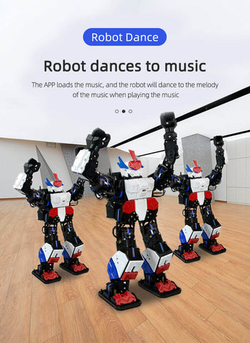 the APP loads the music，and the robot will dance to the melody of the music when playing the music