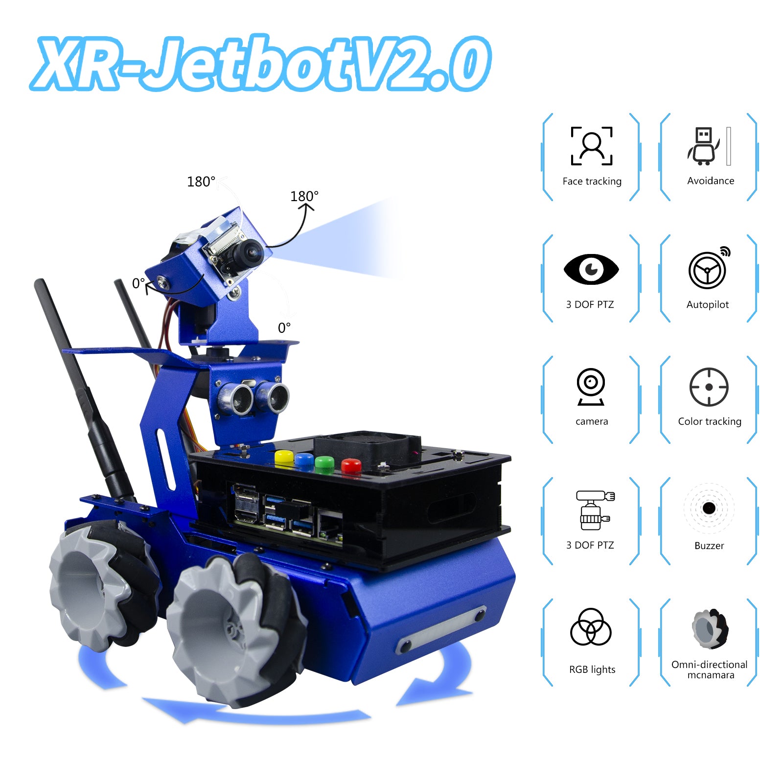 XiaorR Geek Jetson Nano Jetbot 2.0 wireless Mecanum wheeled smart robot car