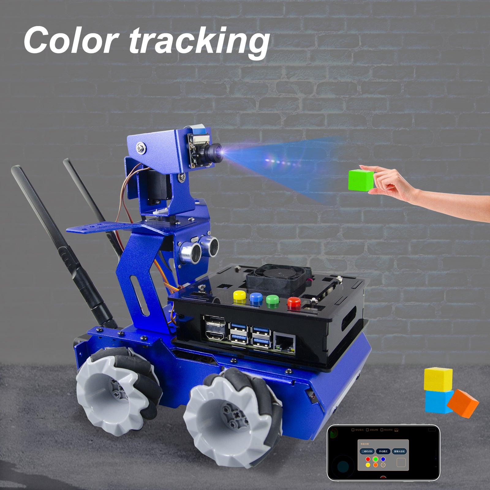 XiaorR Geek Jetson Nano Jetbot 2.0 wireless Mecanum wheeled smart robot car has color tracking