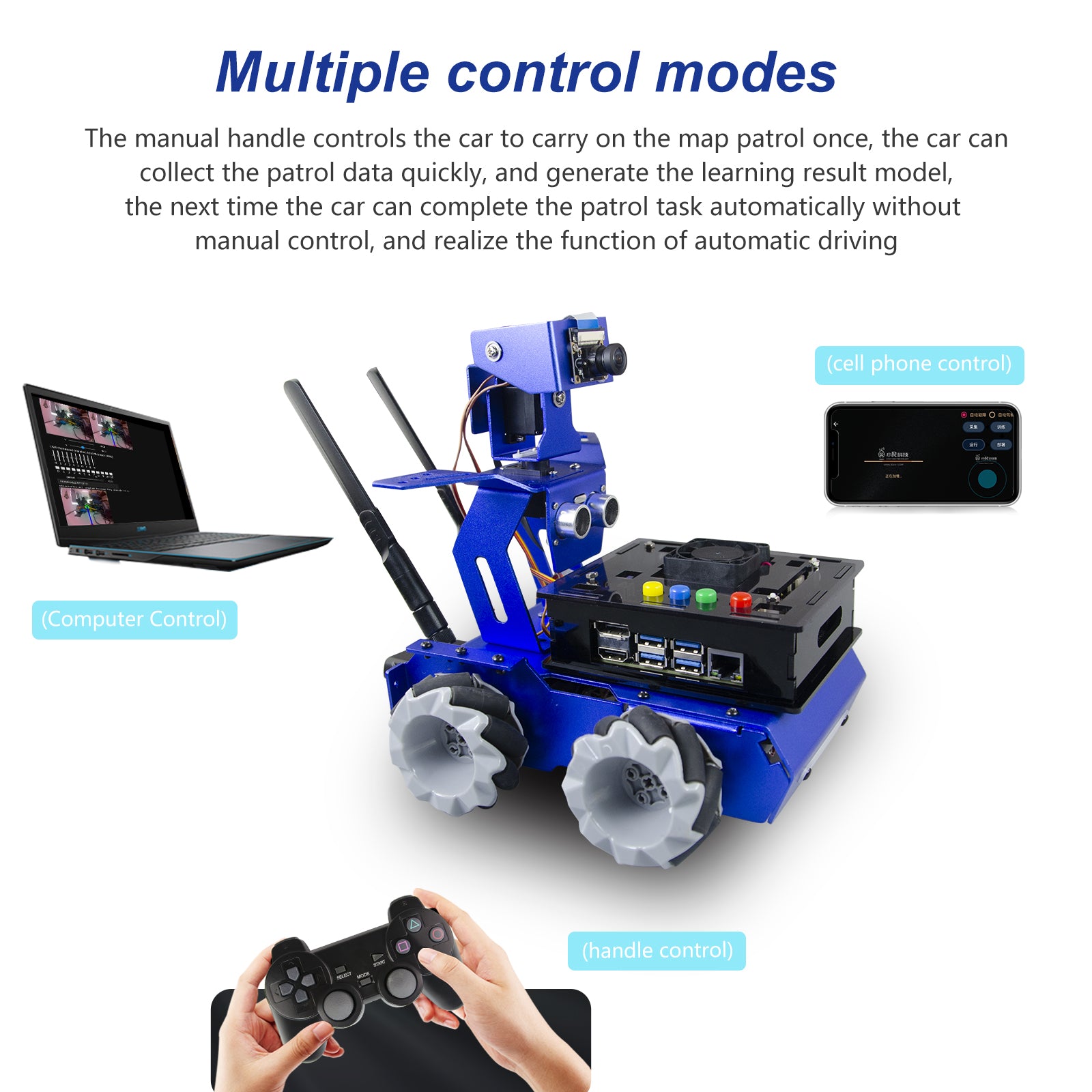 XiaorR Geek Jetson Nano Jetbot 2.0 wireless Mecanum wheeled smart robot car support multiple control modes