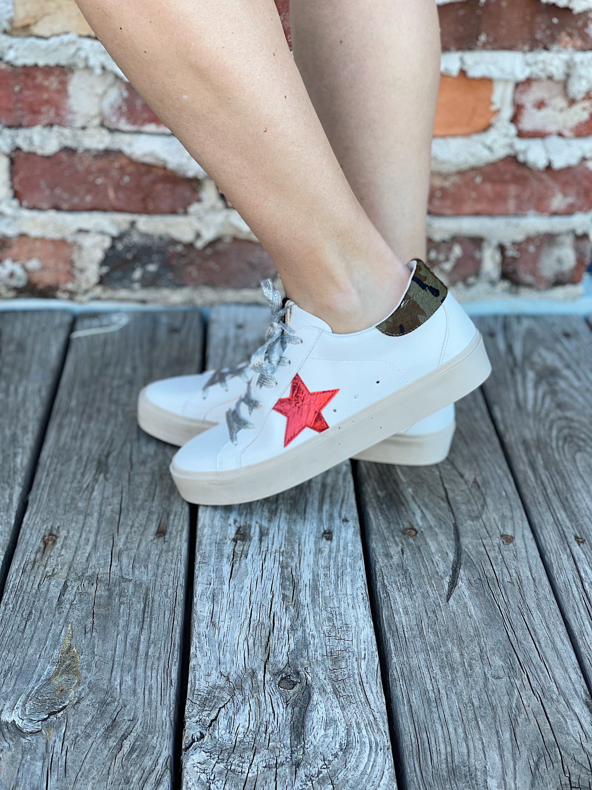 Reba Red Star Sneakers - Addy & Ry Boutique