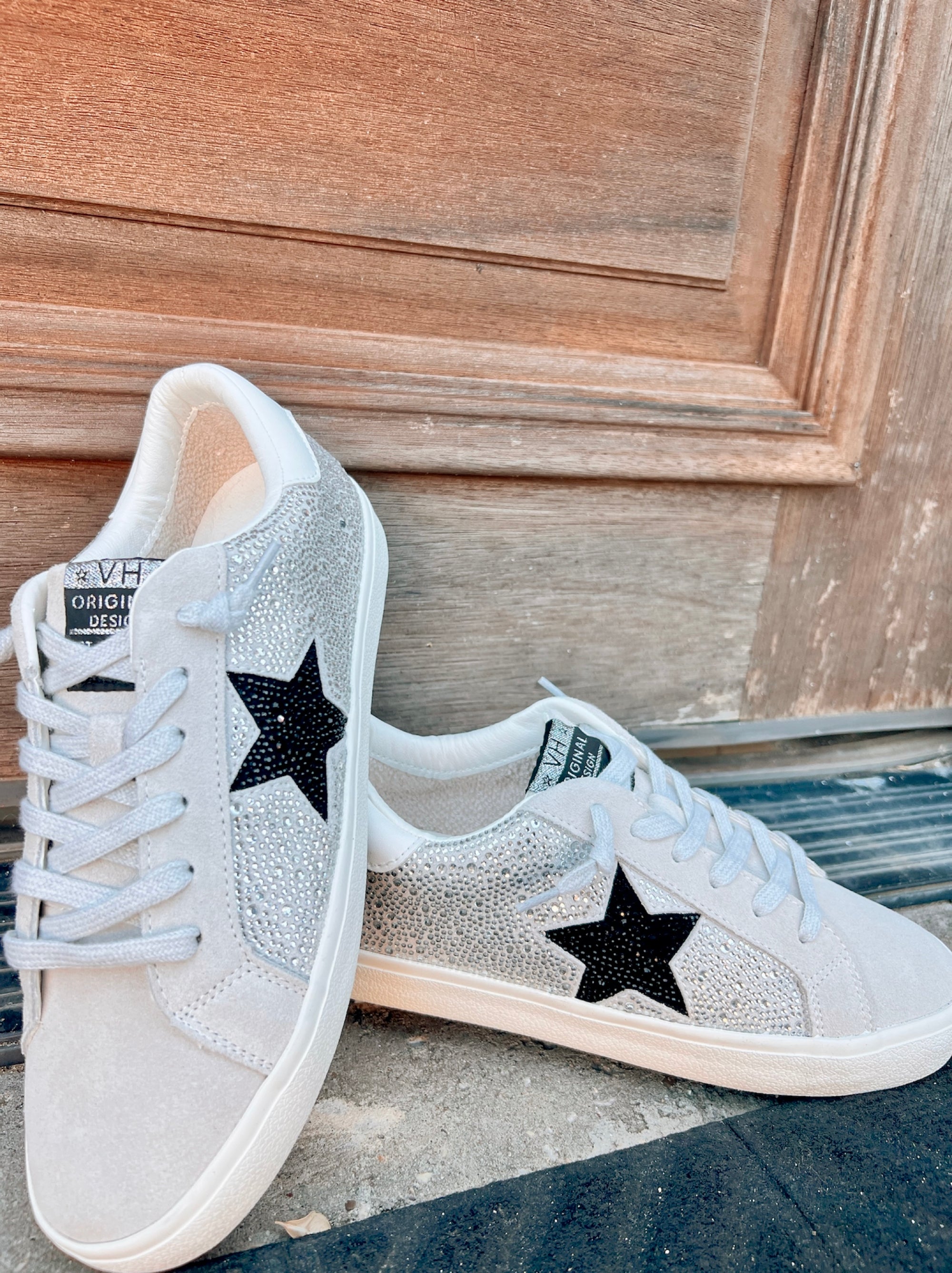 Kristen Grey Glitter Sneakers - Addy & Ry Boutique