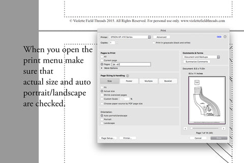 How to print your pattern