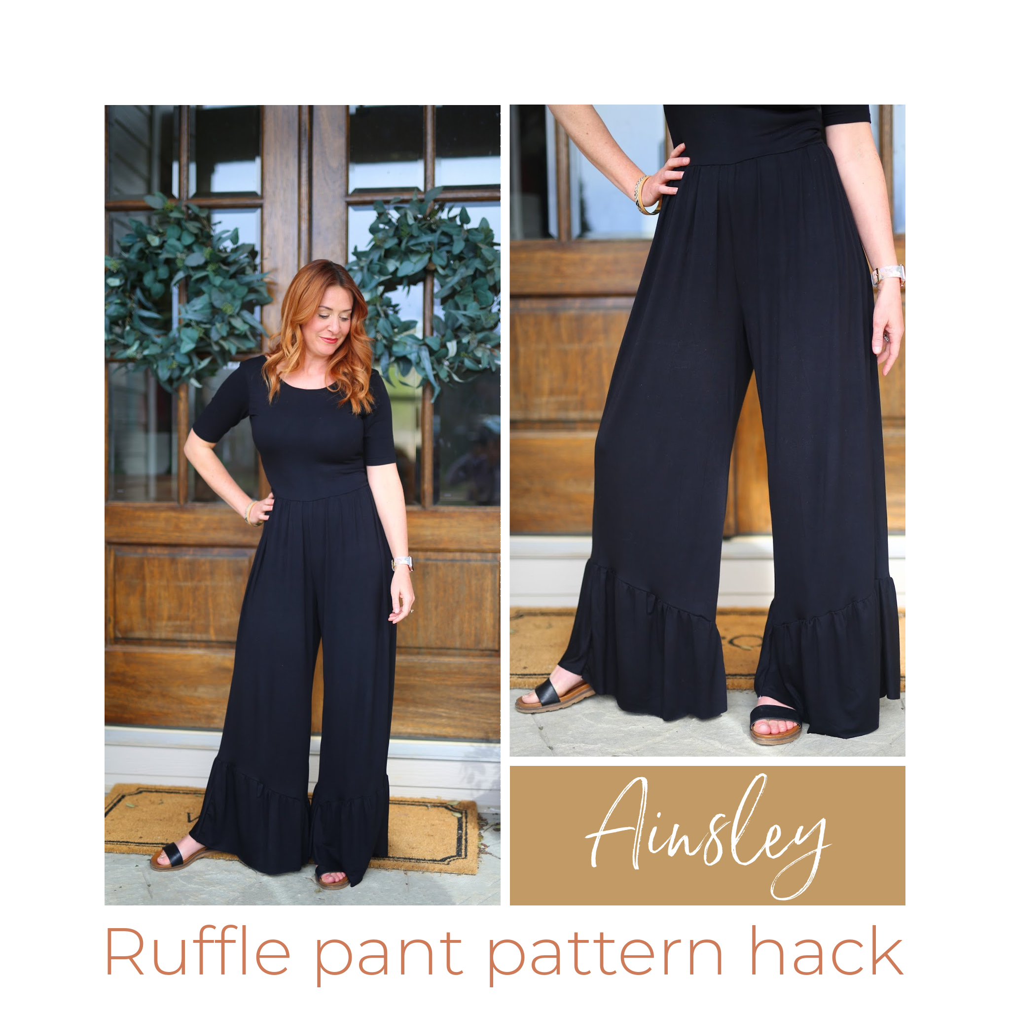 Ainsley Pattern Hack {How to create a Ruffled Pant Leg} – Violette Field  Threads