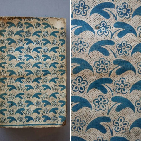 The flower and leaf pattern on a 1786 French book. Photo courtesy of reliurebfm, via Instagram.