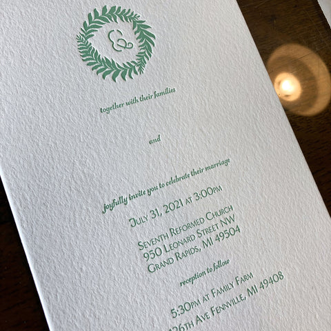 Papillon Press wedding invitations letterpress custom
