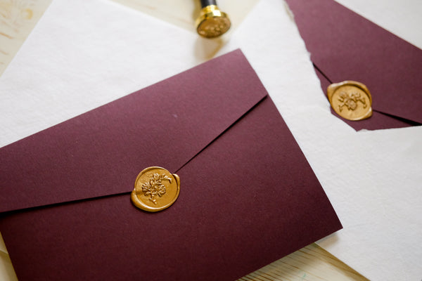 Wax seal letterpress invitations papillon press