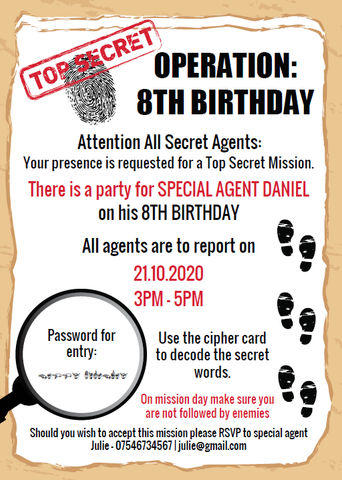 Secret Agent Party Game Bundle, Crack the Code, Spy Name Generator