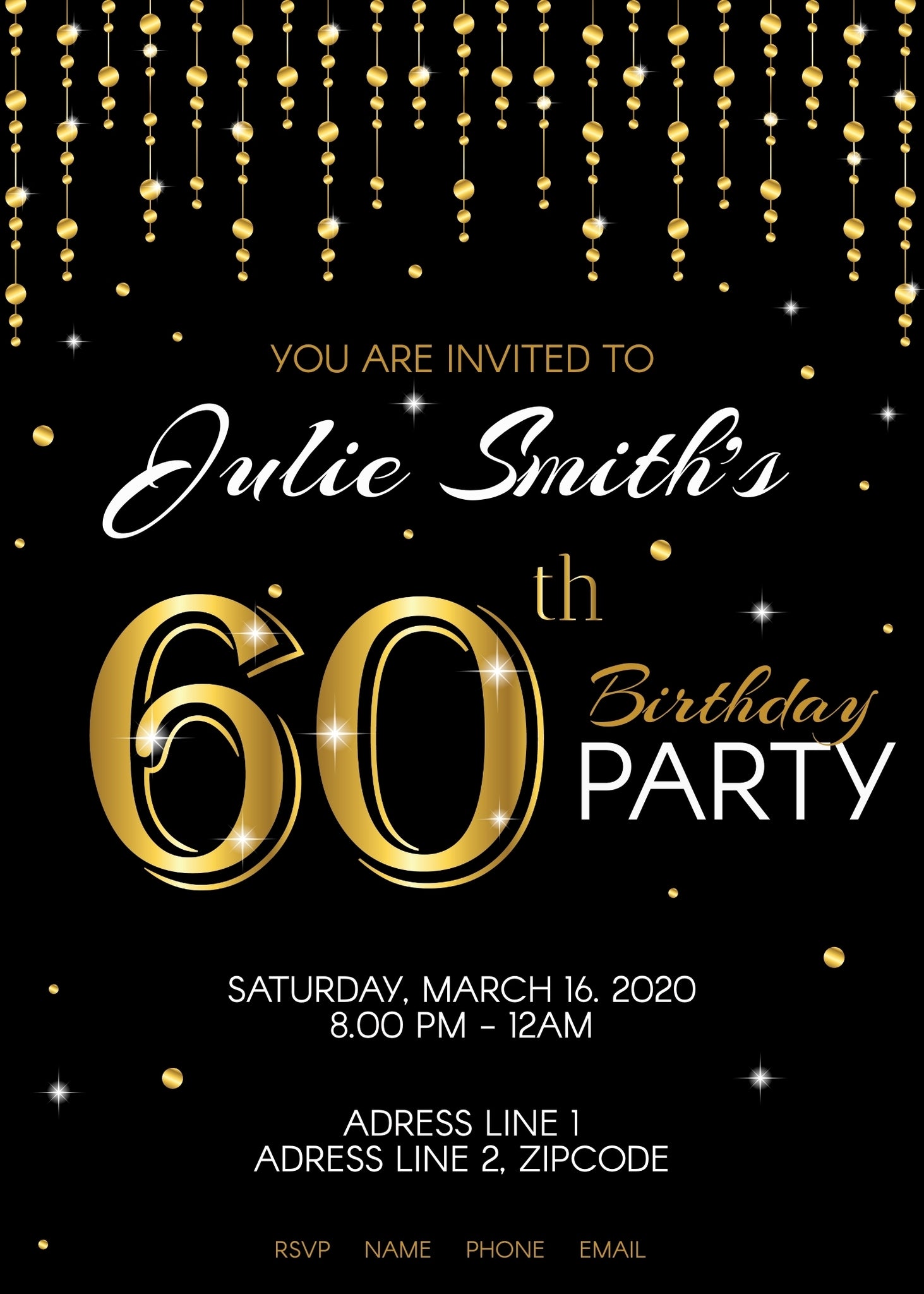 60th Birthday Invitation Card Ideas