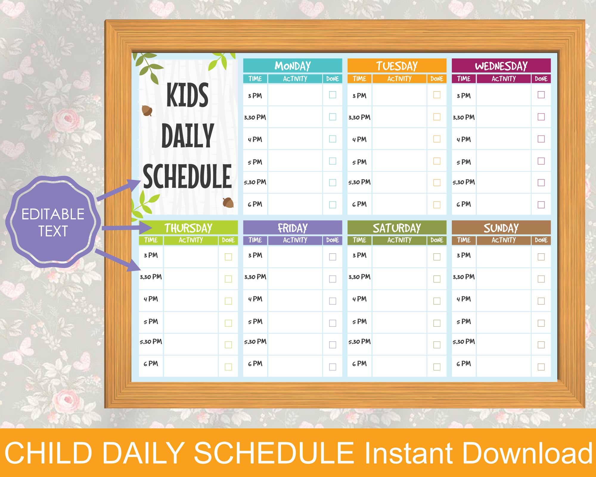 homeaker with kids daily schedule .xls