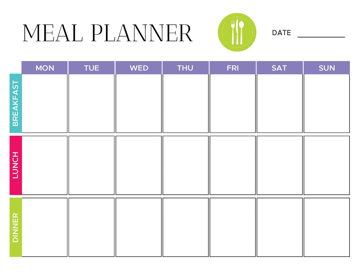 google sheets meal planner