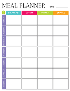 Meal Planner & Grocery List Printables | Short & Long Meal Planners ...