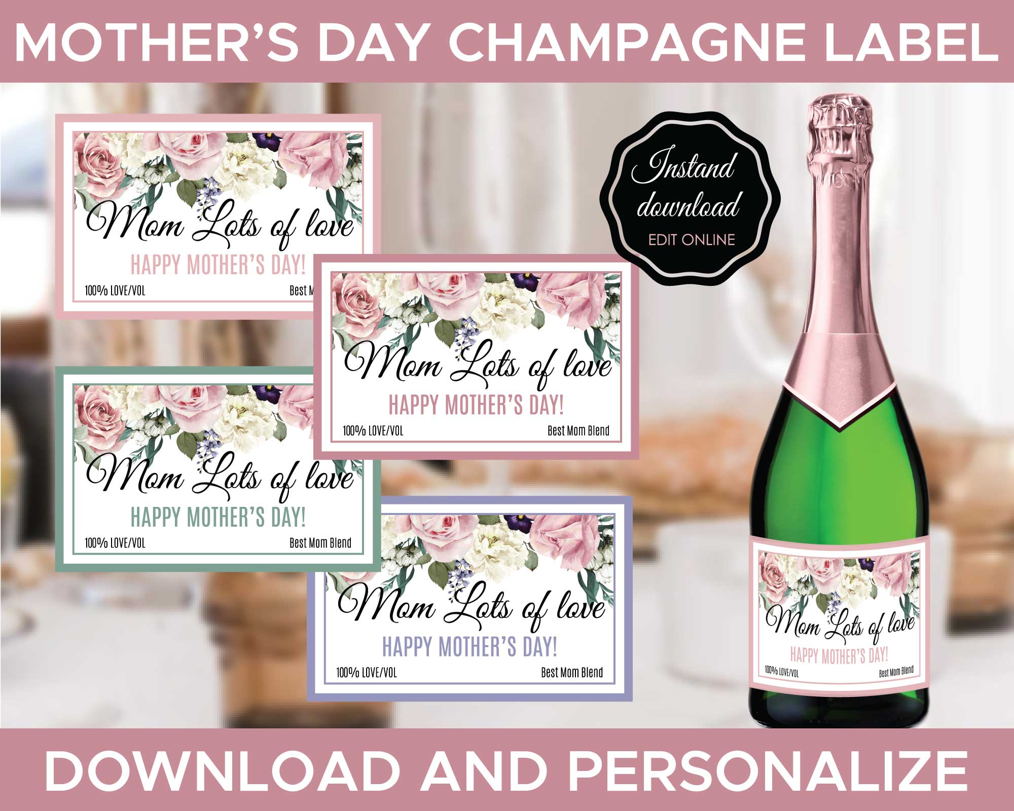 mother s day champagne label funtastic idea