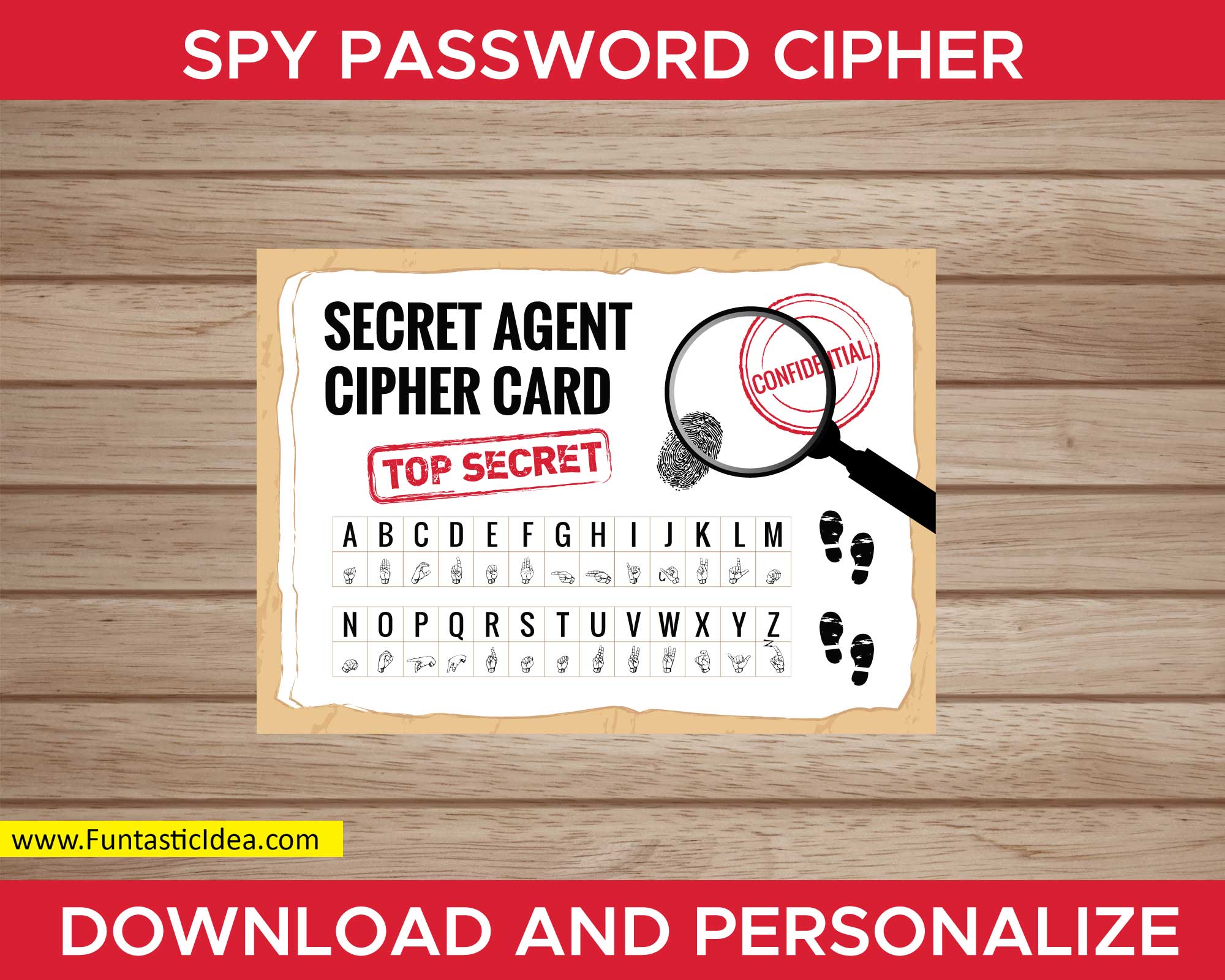 Spy Party Game Clue Notes Uniquely Designed and Easily Editable