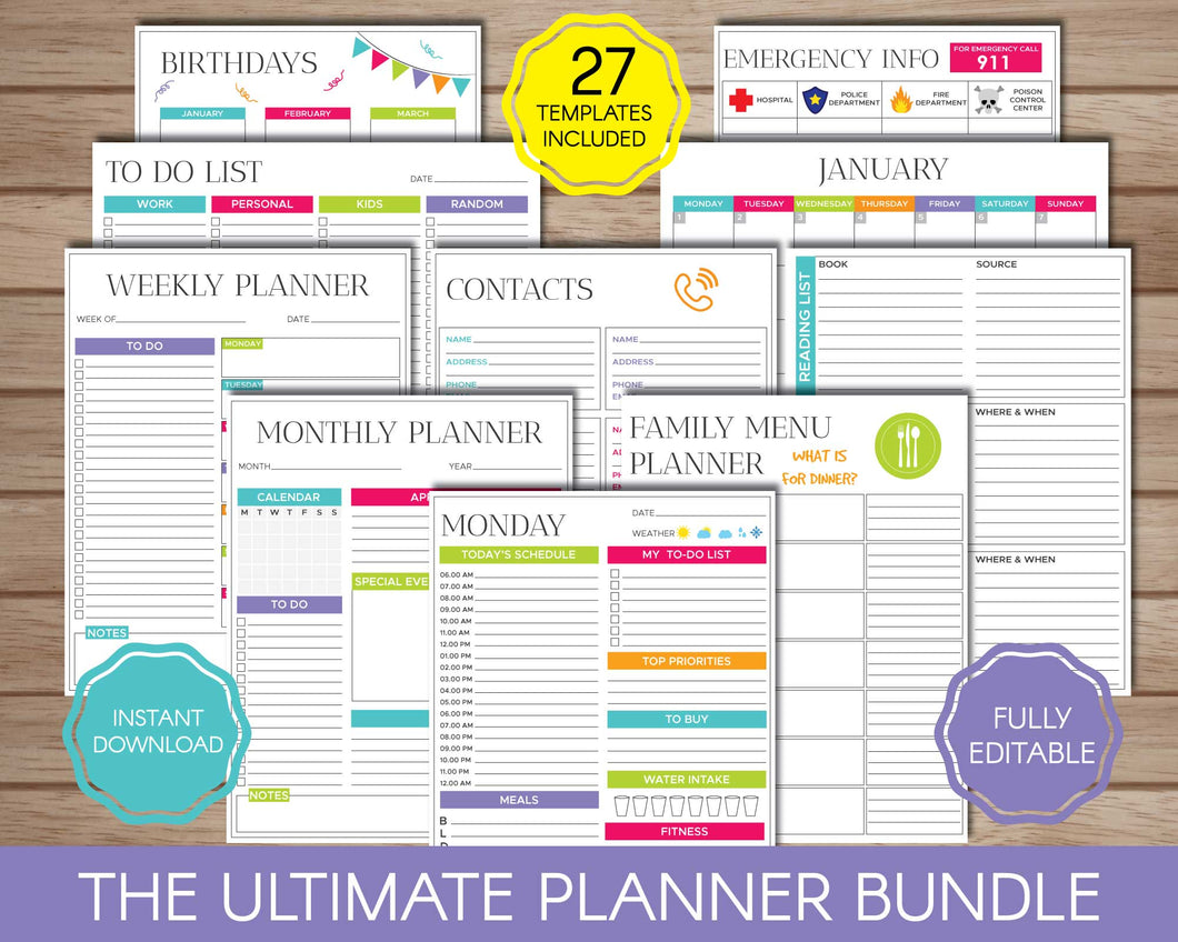 The Ultimate Planner Bundle | Uniquely Designed & Easily Personalized ...