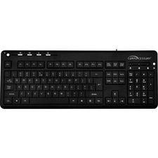 Compucessory Backlit USB Corded Keyboard - Cable Connectivity - USB Interface - Black