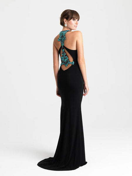 madison james evening dress in black turquoise