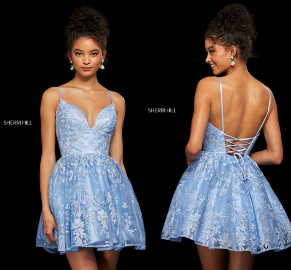 Beaded Lace Sweetheart A-Line Short Dress By Sherri Hill 53074