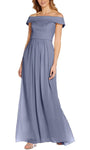 A-line Floor Length Off the Shoulder Natural Waistline Back Zipper Dress