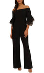 Natural Waistline Floor Length Off the Shoulder Asymmetric Back Zipper Jumpsuit