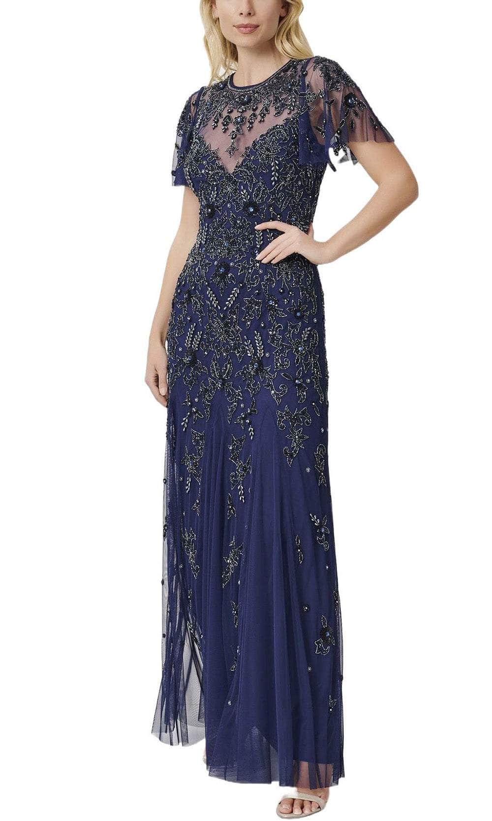 Aidan Mattox MD1E207347 - Beaded Illusion Neckline Embellished Gown
