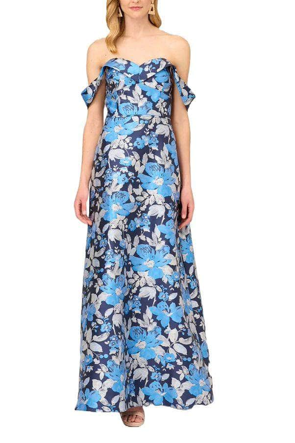 Aidan Mattox MD1E208165 - Floral Off Shoulder Evening Dress
