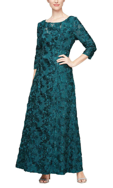 Floor Length Natural Waistline Fall Scoop Neck Back Zipper Beaded Mermaid Floral Print Dress