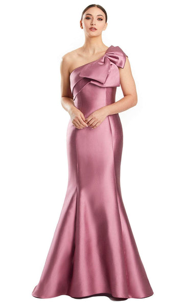 Sophisticated Cap Sleeves One Shoulder Beaded Crystal Asymmetric Pleated Open-Back Natural Princess Seams Waistline Mermaid Evening Dress with a Brush/Sweep Train With a Bow(s)