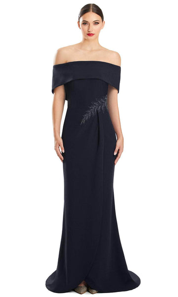 Sheath Button Closure Beaded Applique Slit Wrap Open-Back Natural Waistline Short Sleeves Sleeves Off the Shoulder Sheath Dress/Evening Dress with a Brush/Sweep Train
