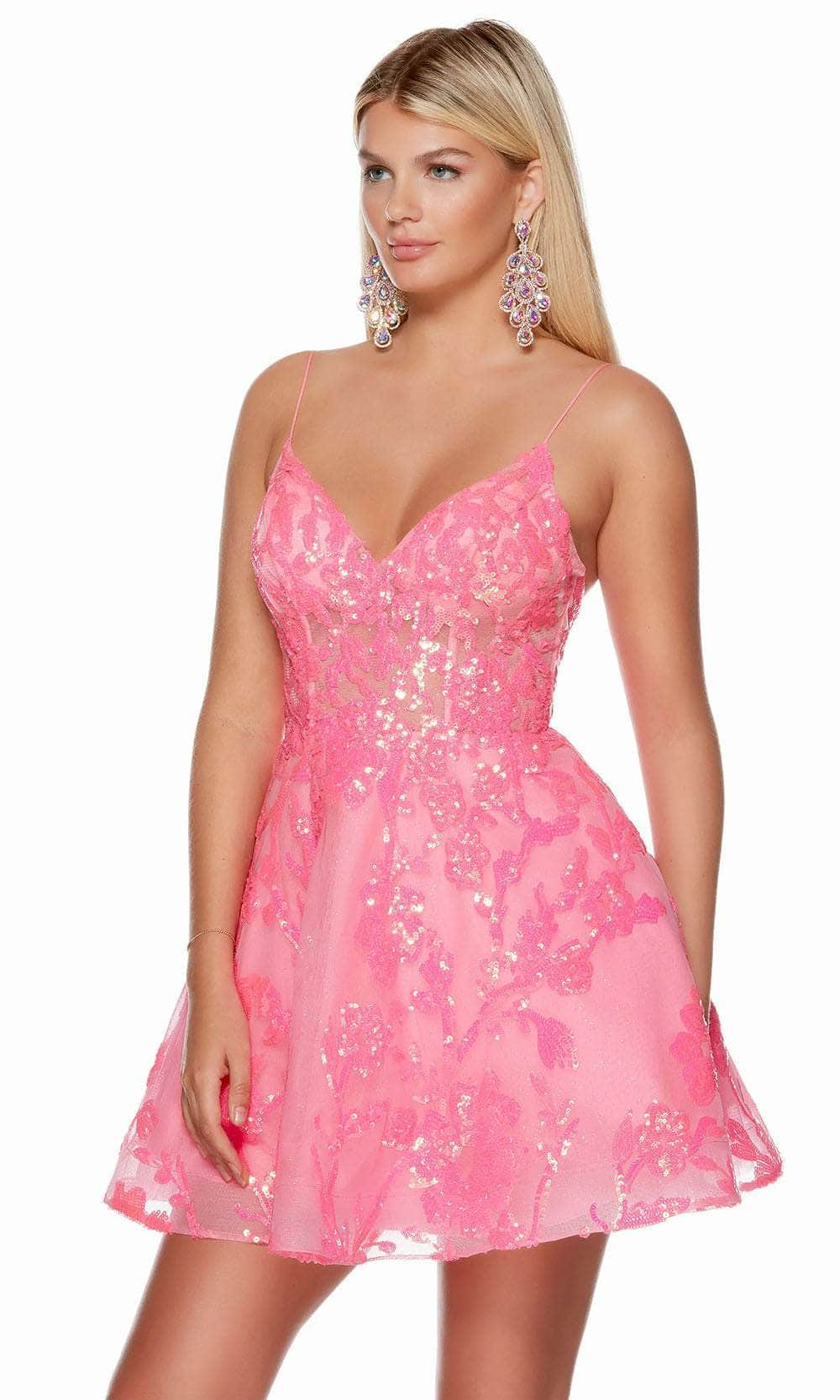 Alyce Paris 3138 - Sequin Applique Homecoming Dress
