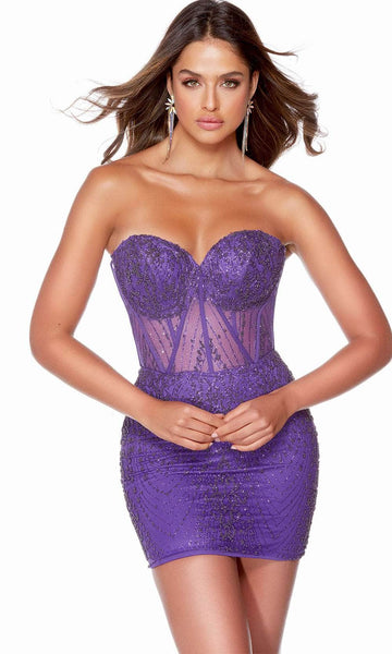 Strapless Tulle Sheath Above the Knee Sweetheart General Print Fitted Lace-Up Beaded Illusion Glittering Corset Natural Waistline Sheath Dress/Homecoming Dress